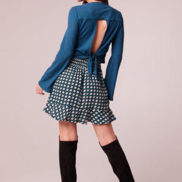 Teal Diamond Mini Skirt Band Of Gypsies NWT - Picture 3 of 7